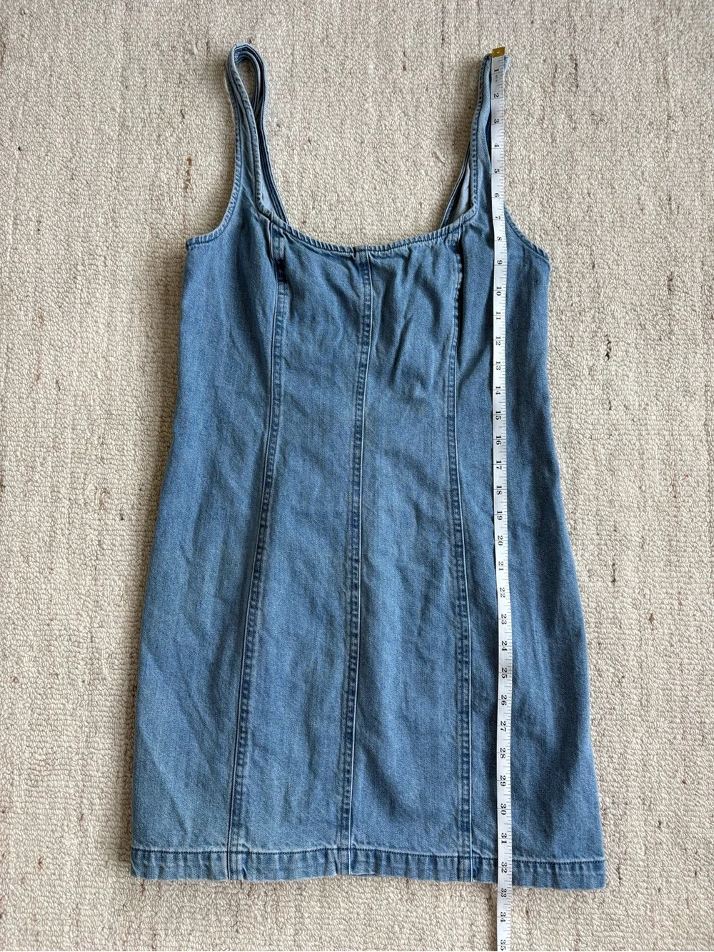 Show Me Your Mumu Steph Mini Dress Gloomy Blue Denim Open Back Revolve Size M - Picture 11 of 12